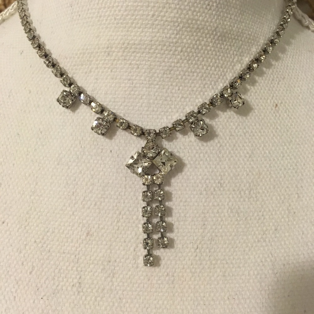 Vintage Rhinestone Necklace - Picture 2 of 4